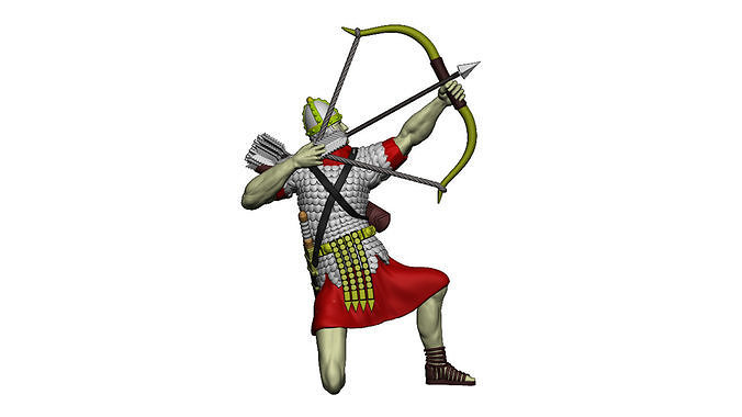 Roman Archer 3 Bow up sits 3D print model