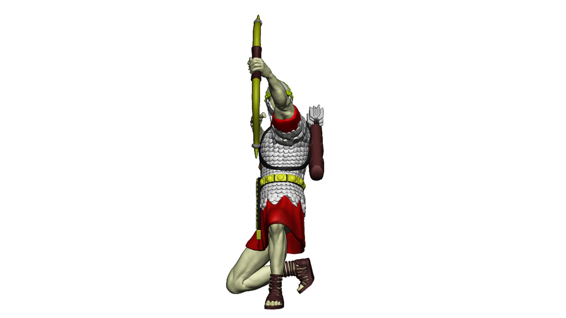 Roman Archer 3 Bow up sits arrow is shot 3D print model_6