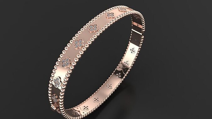Van cleef Perlee clovers bracelet 3d printing model 3D print model