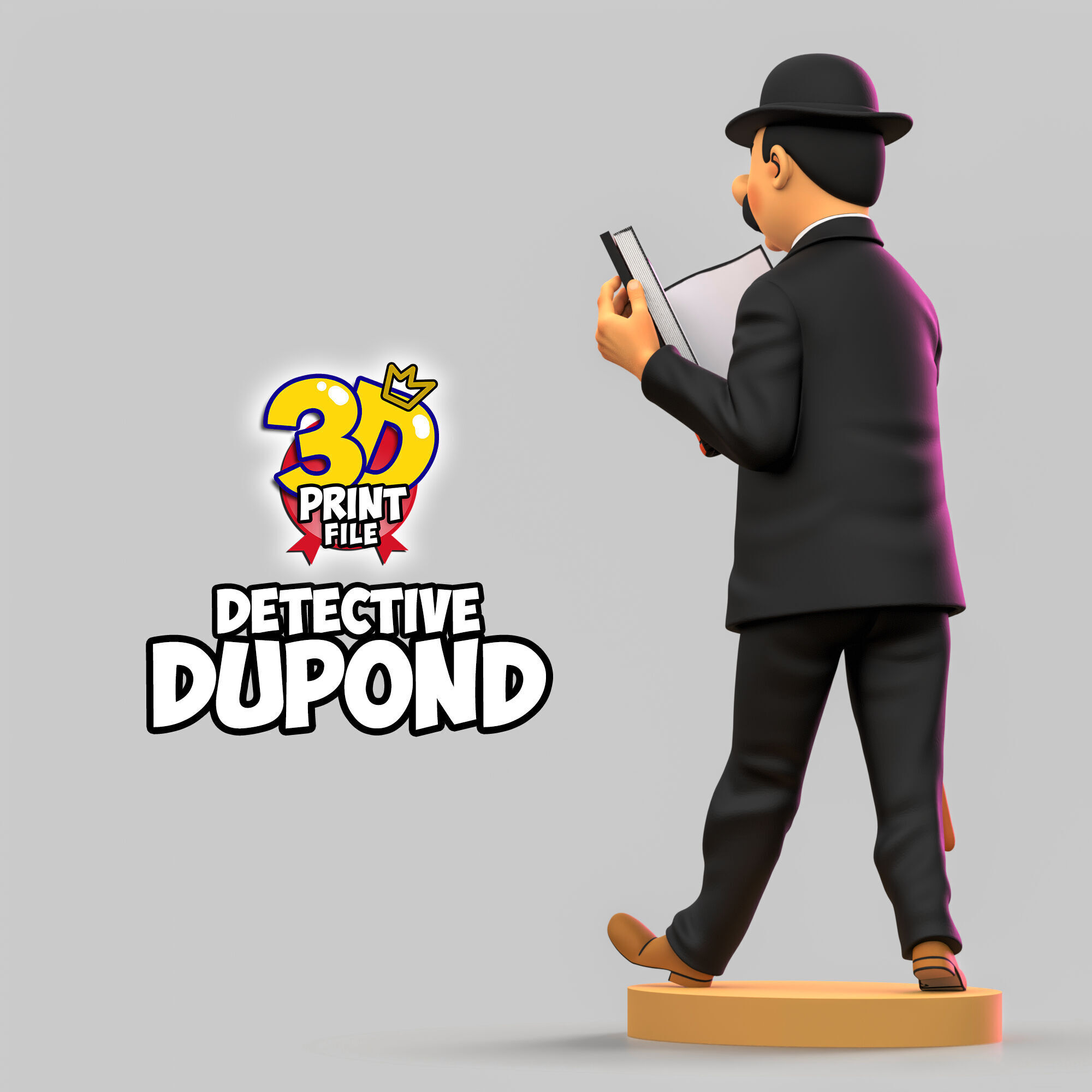 Detective Dupond 3D model Free Size 3D print model_6