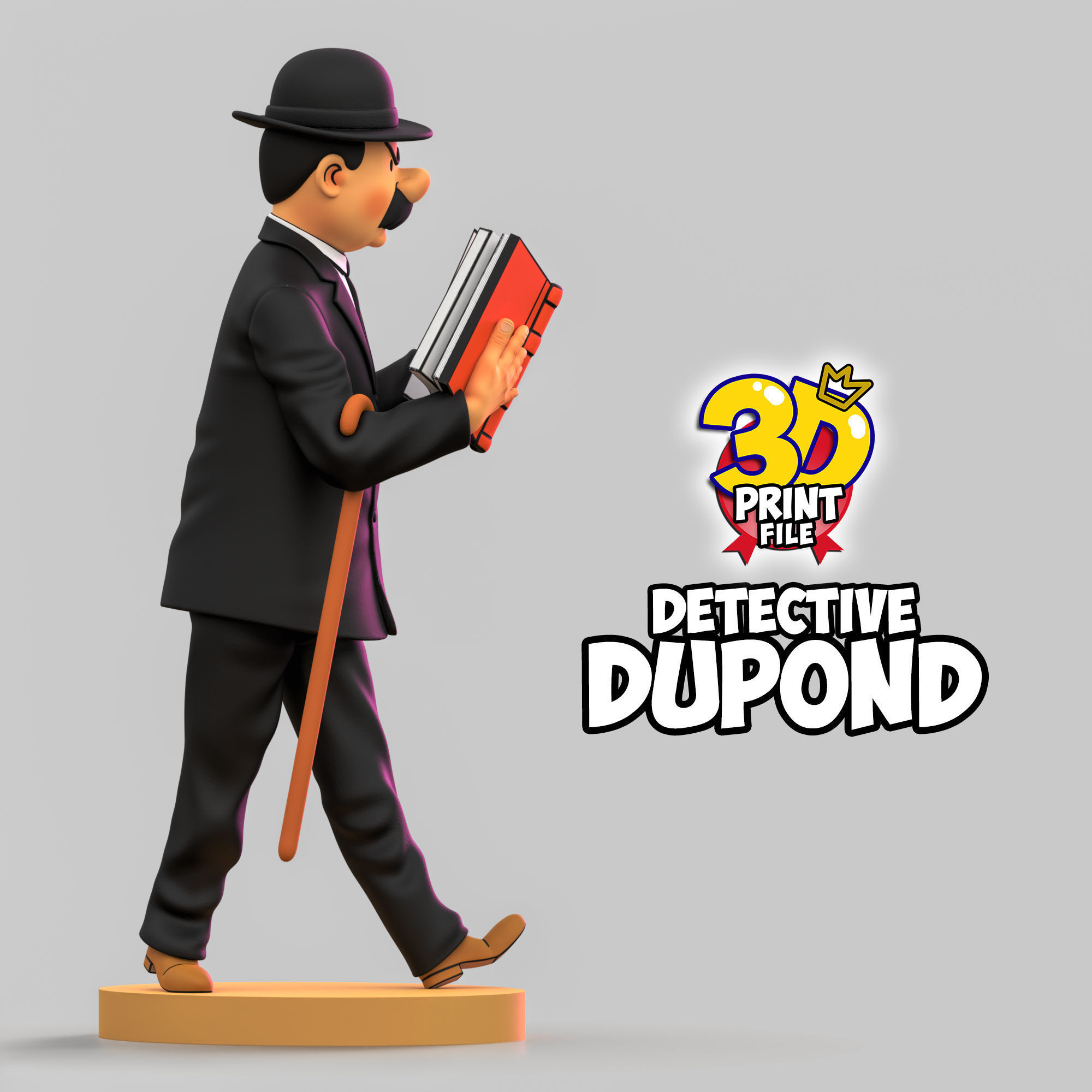 Detective Dupond 3D model Free Size 3D print model_7