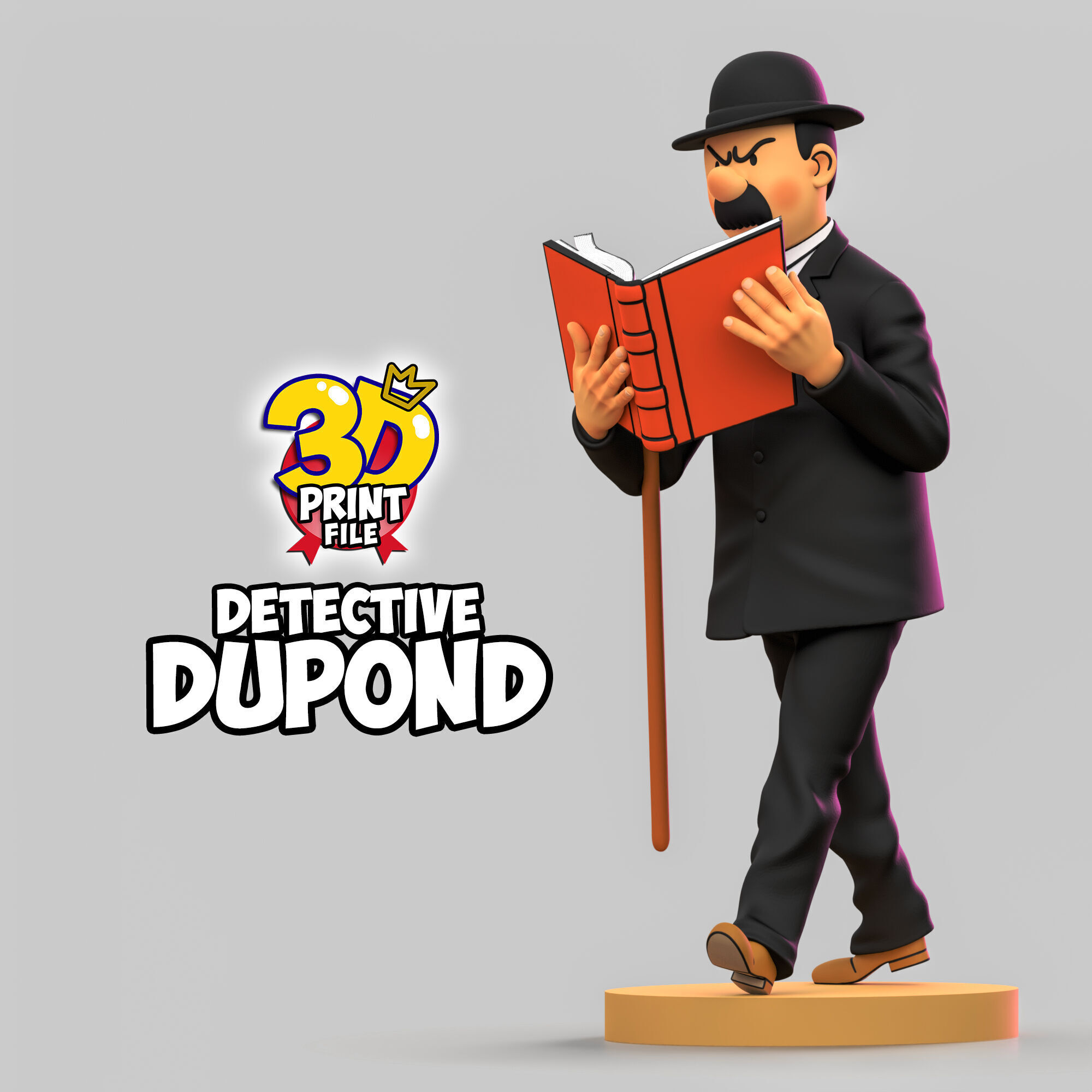 Detective Dupond 3D model Free Size 3D print model_9