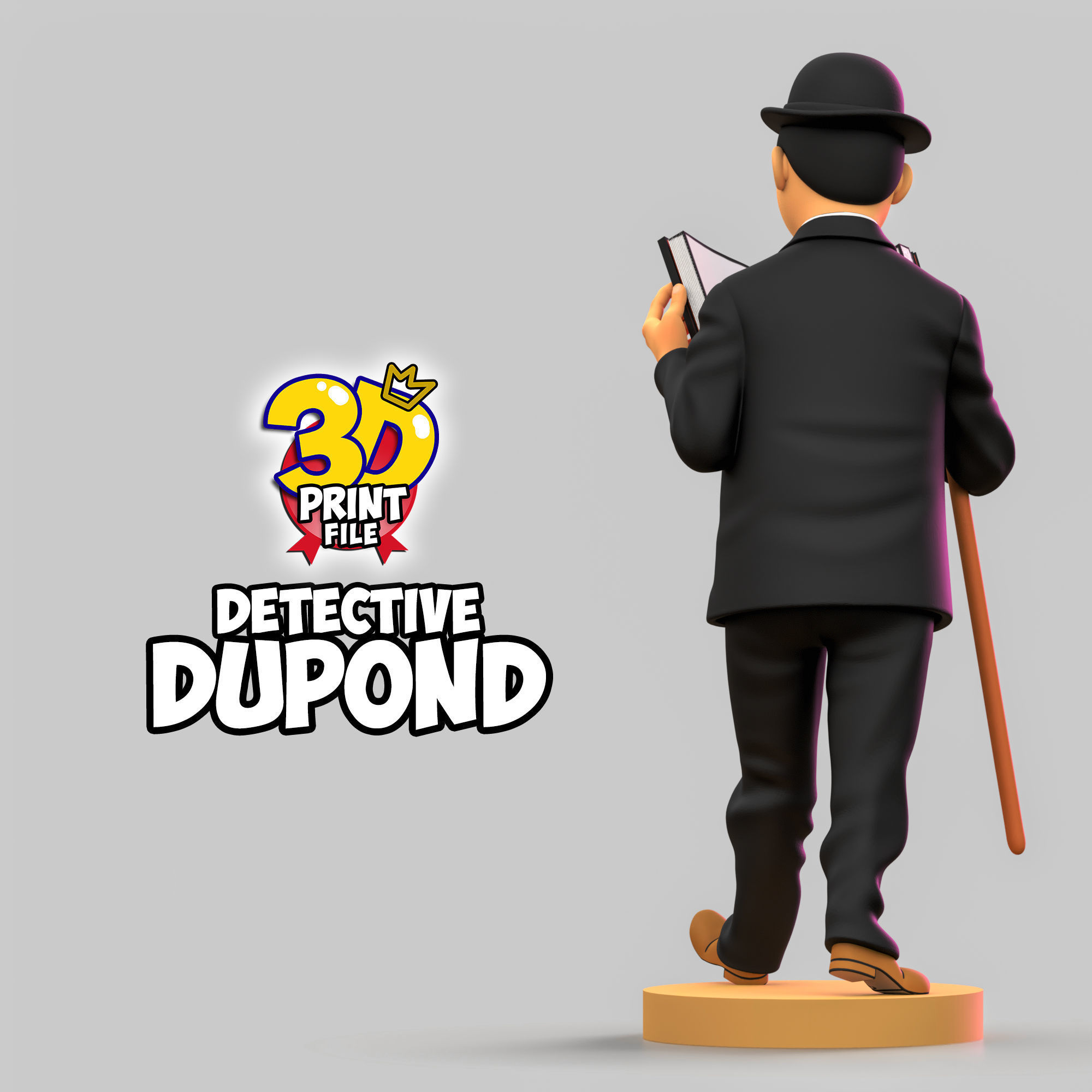 Detective Dupond 3D model Free Size 3D print model_4