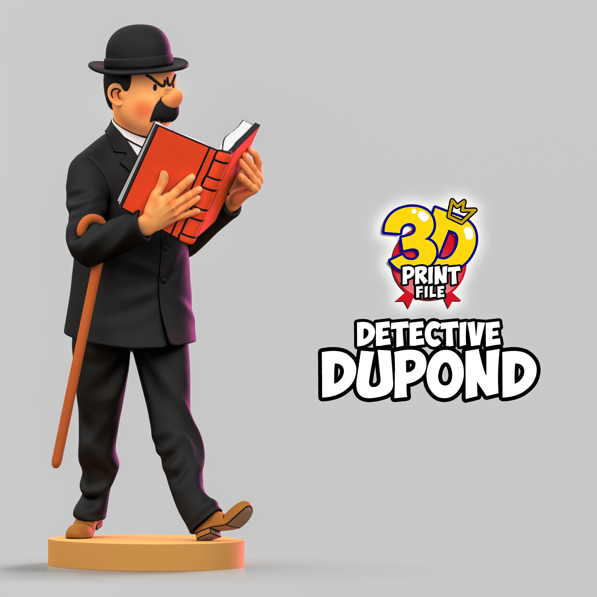 Detective Dupond 3D model Free Size 3D print model_3