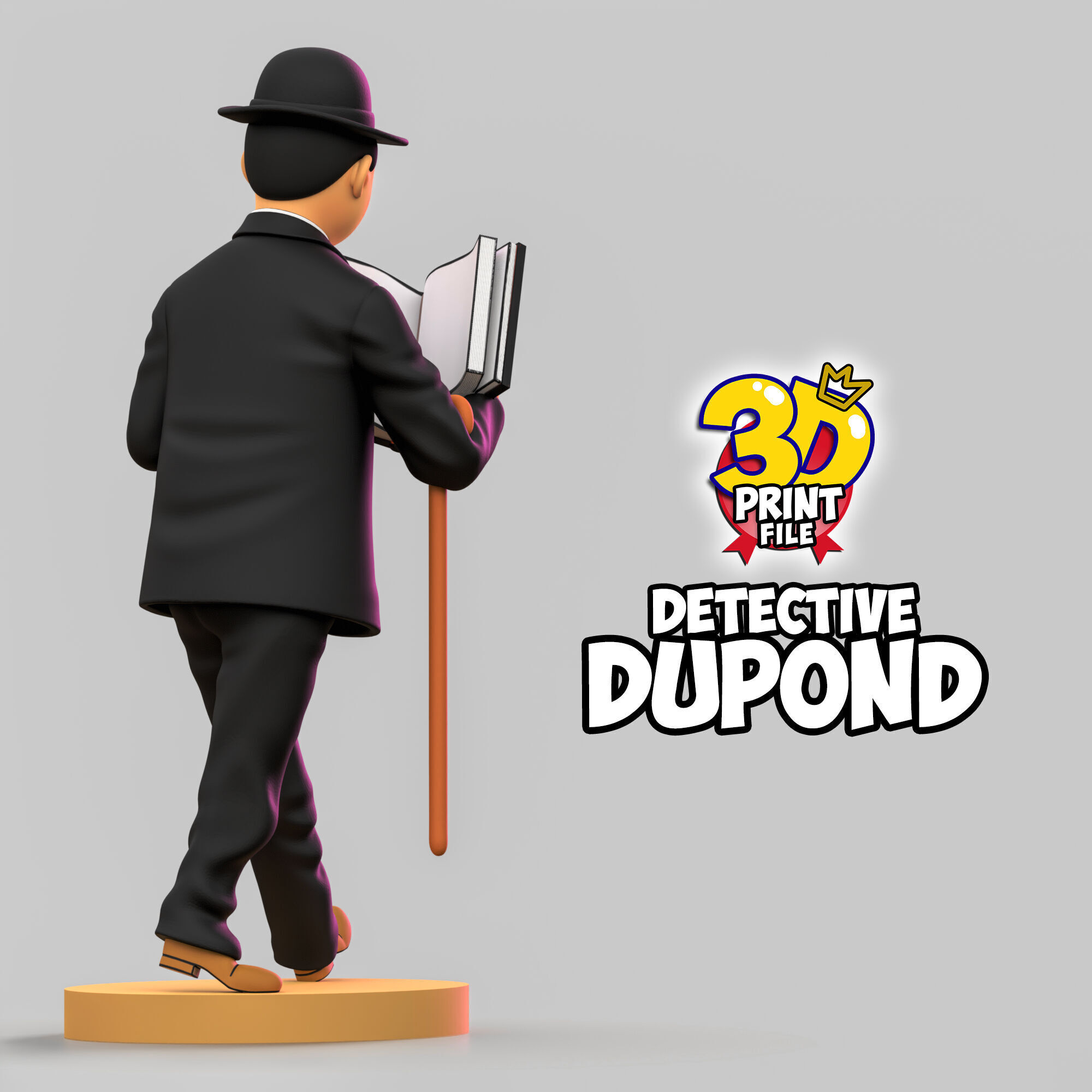 Detective Dupond 3D model Free Size 3D print model_5