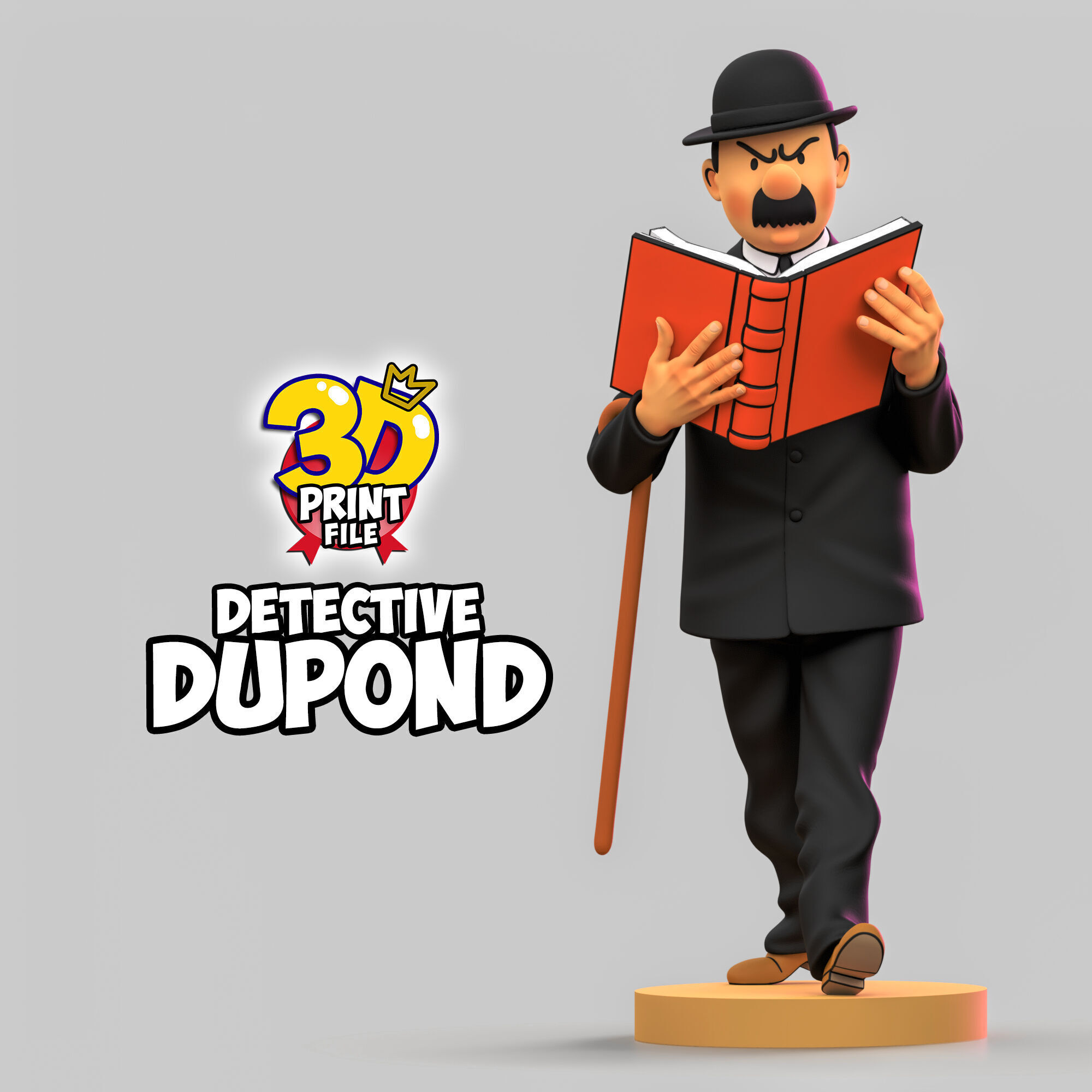 Detective Dupond 3D model Free Size 3D print model_10