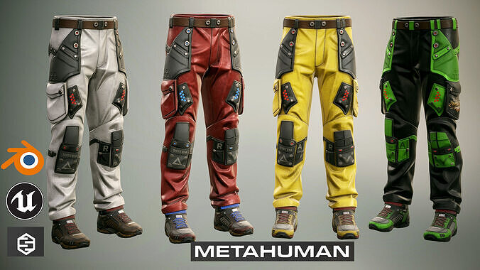 Sci-Fi Pants Sneakers p01 Low-poly 3D model