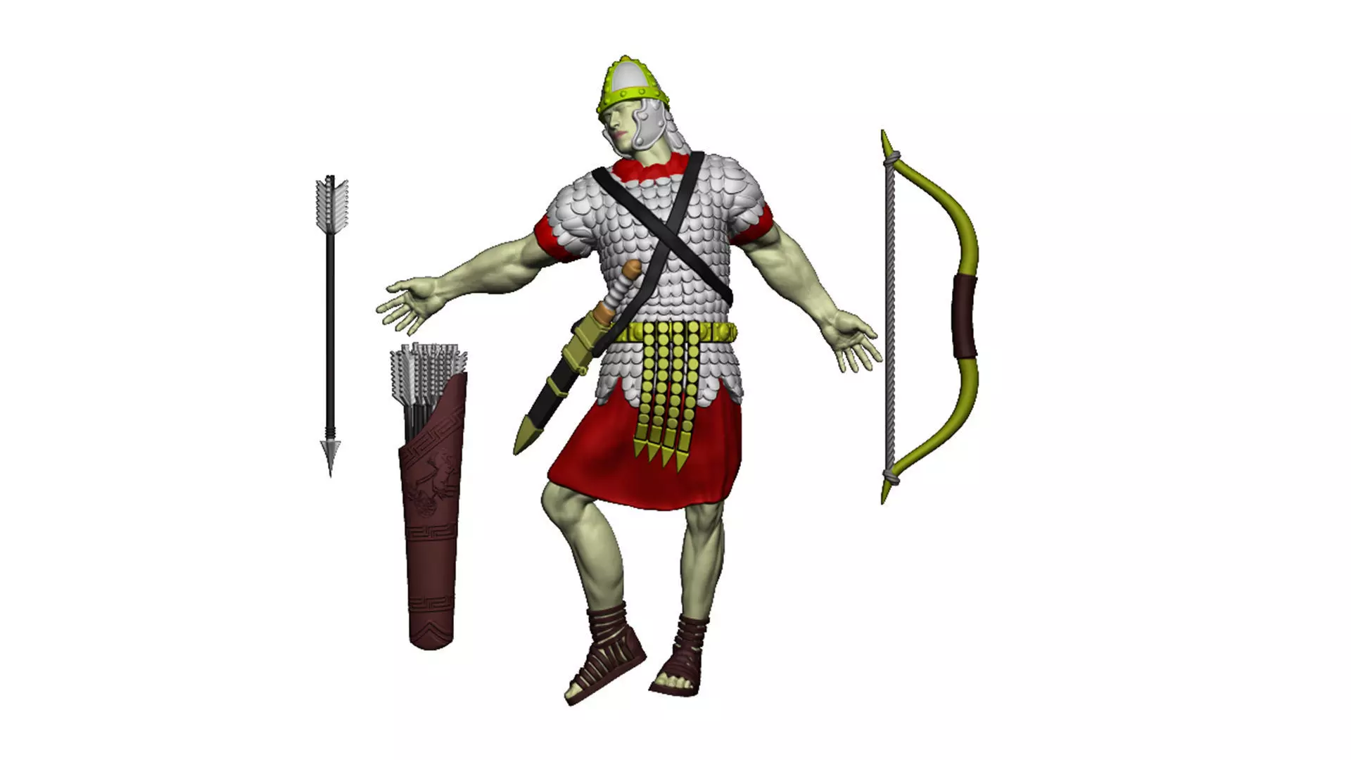 Roman Archer 6 dead 3D print model_0