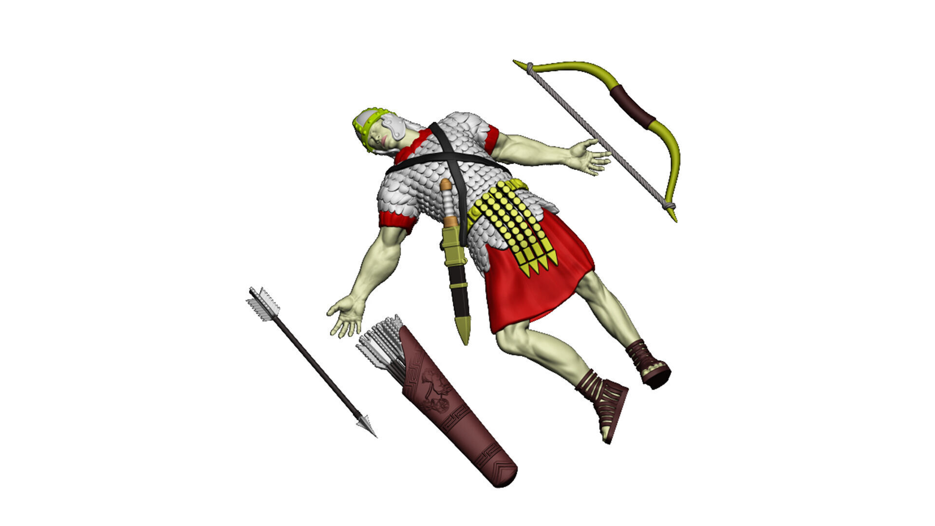 Roman Archer 6 dead 3D print model_7