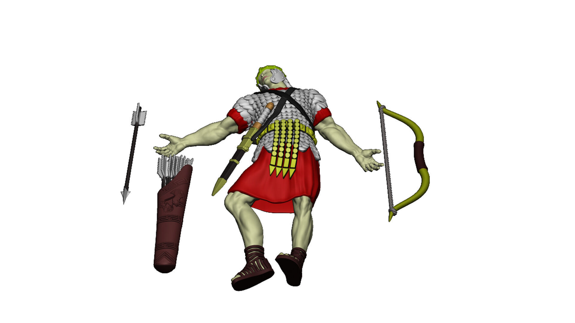 Roman Archer 6 dead 3D print model_4