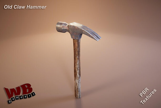 Old Claw Hammer Low-poly 3D model