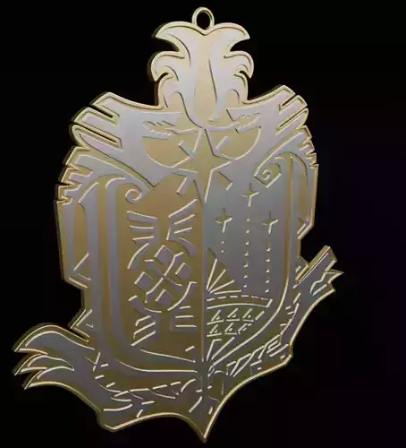 Monster Hunter Guild Emblem Pendant 3D Print Model