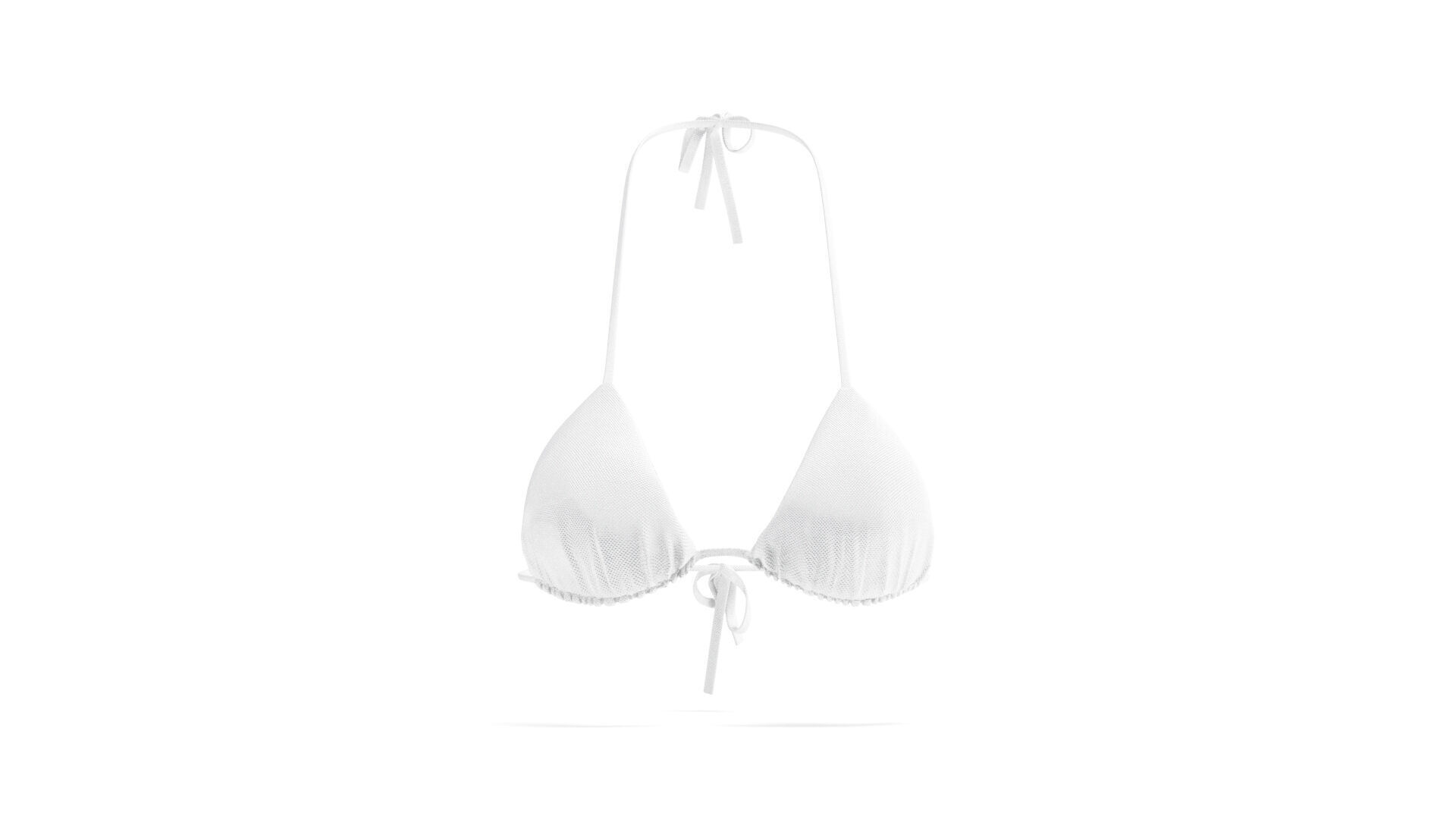 Beach Womens White Bikini - female string summer swimsuit 3D model_4