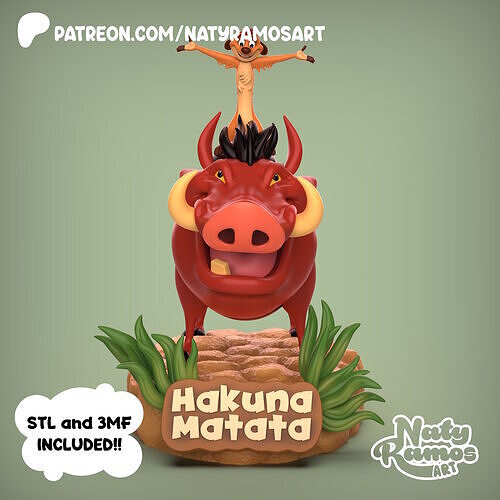 TIMON AND PUMBAA 3D print model
