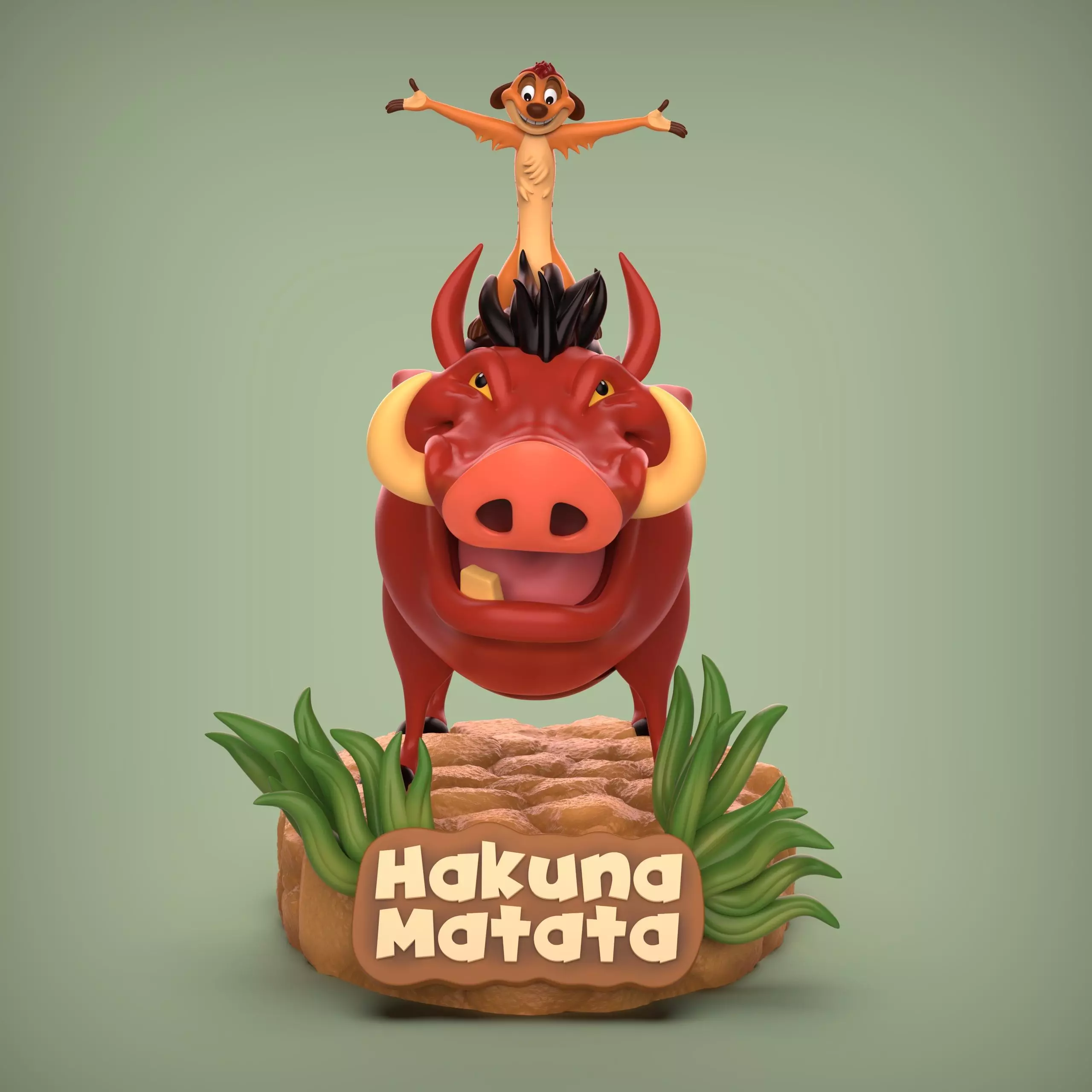 TIMON AND PUMBAA 3D print model