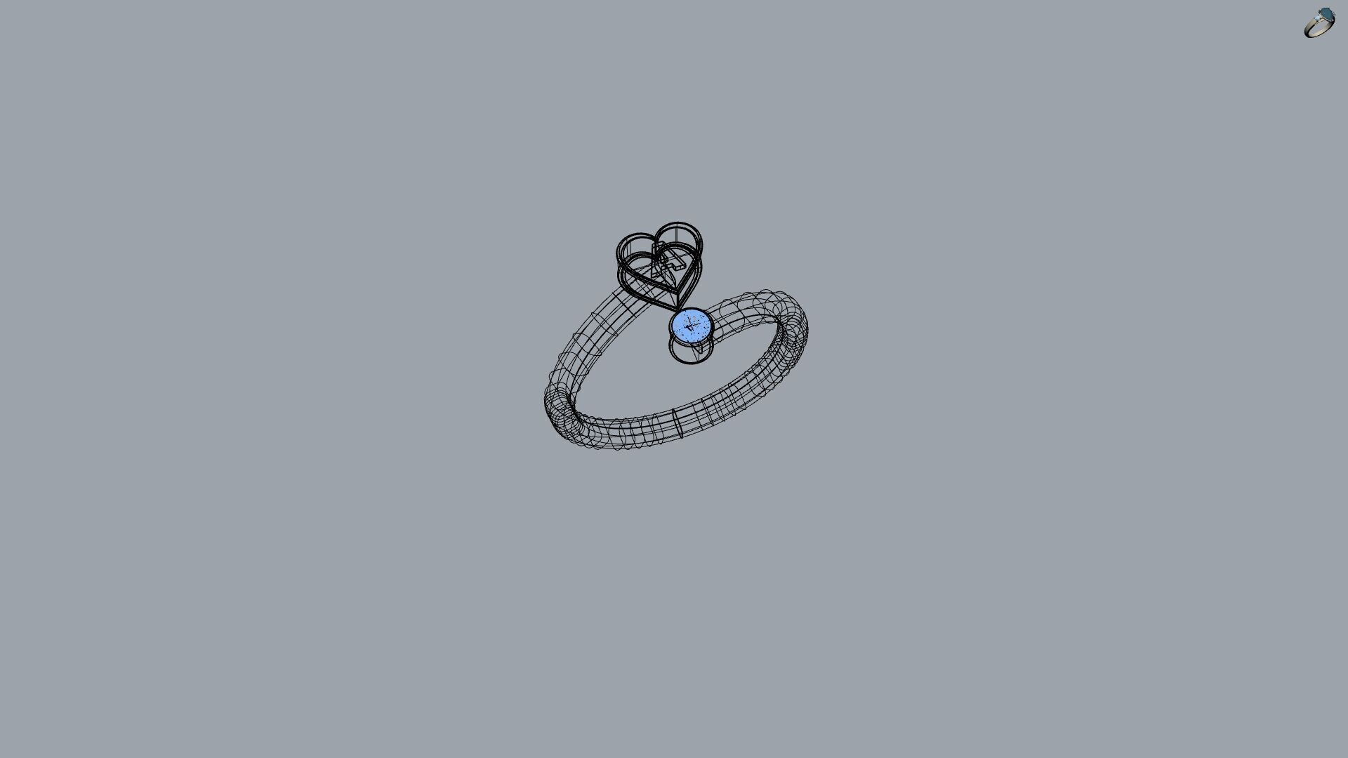 Heart Initial Rings Collection A to Z Alphabet with Diamonds 3D print model_17