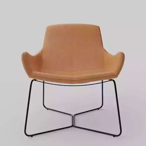 Slope Armchair Poly Saddle Vegan Leather Dark Bronze 3D model