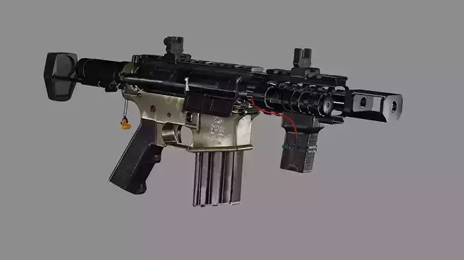 Sig Sauer MCX Virtus Game Ready Rifel Low-poly 3D Model Low-poly 3D model