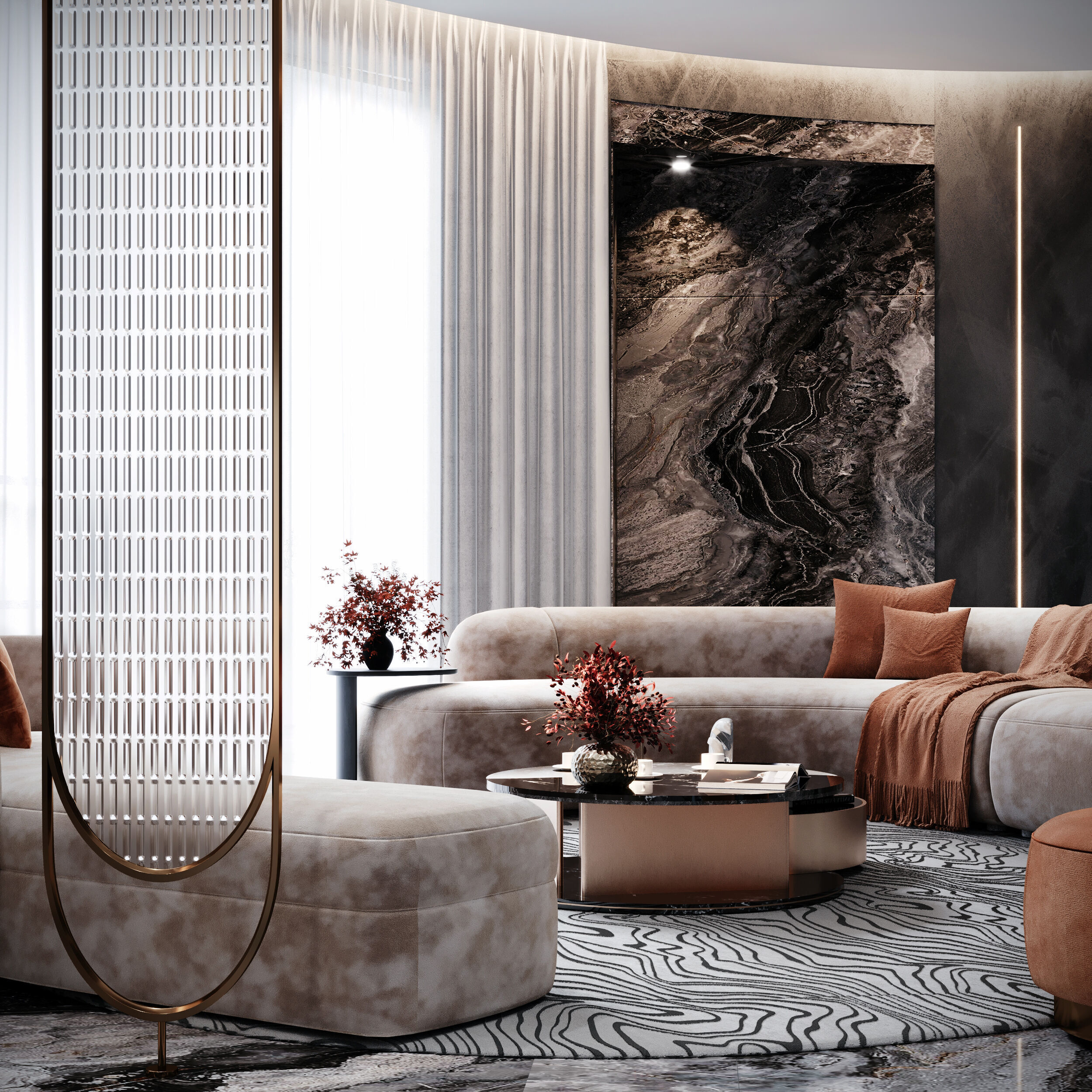Luxury Contemporary 3D Scene 3D model_1