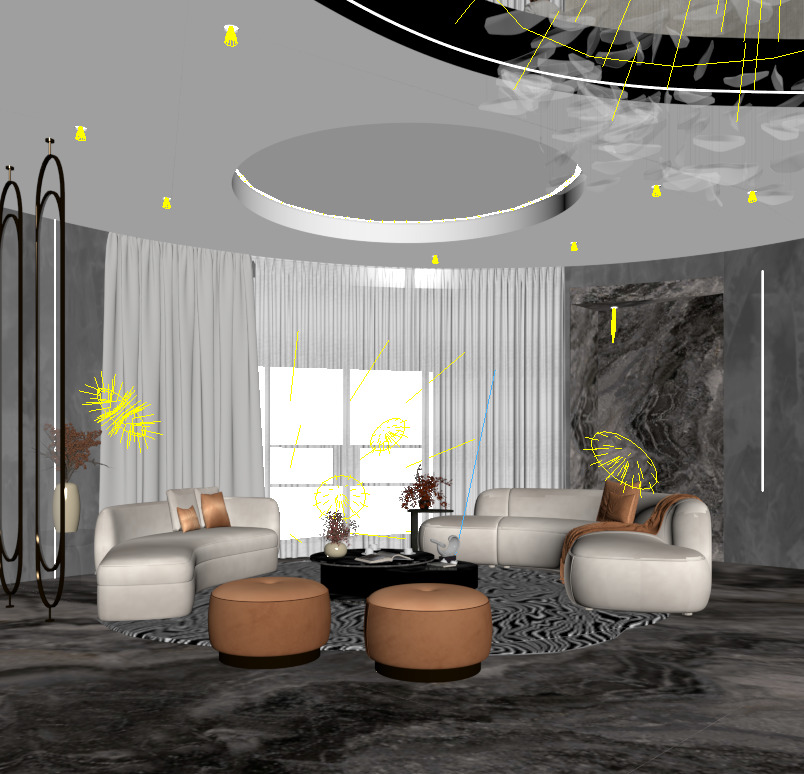 Luxury Contemporary 3D Scene 3D model_5