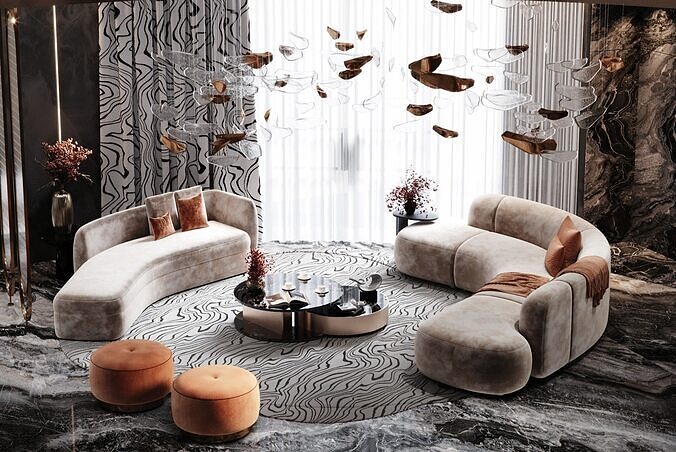 Luxury Contemporary 3D Scene 3D model