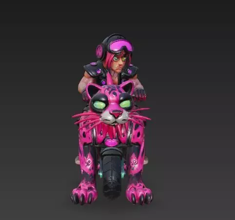 Neon Beast Rider 1 3D model