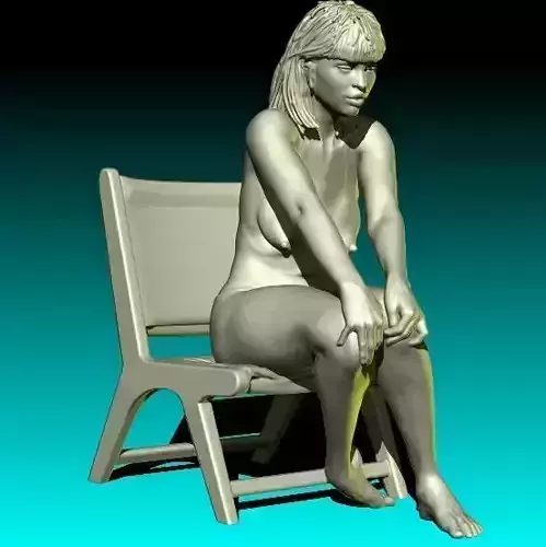 Kilda  Highly realistic seated female nude figurine