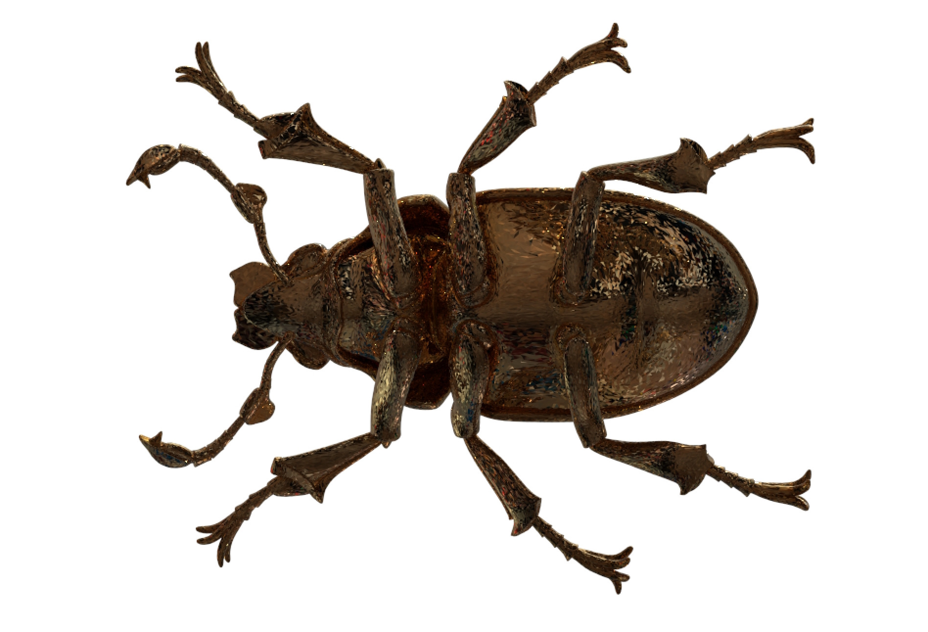 Golden Mechanical Stag Beetle 3D Model 3D model_4