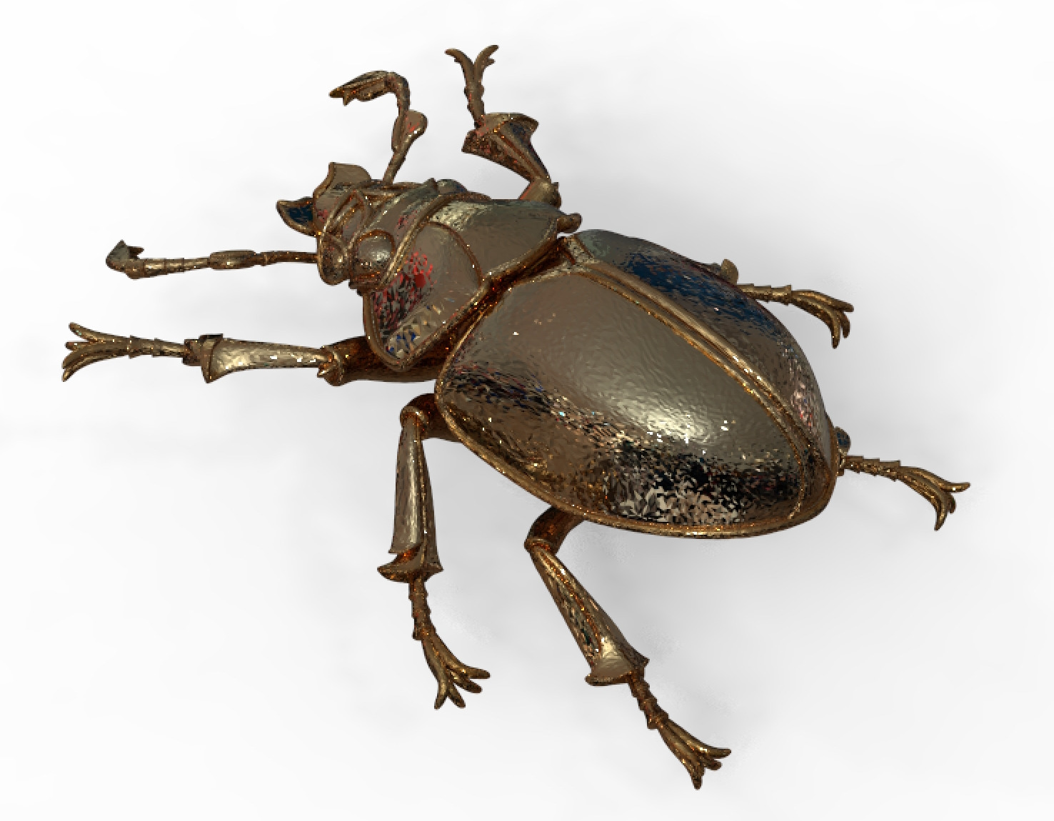 Golden Mechanical Stag Beetle 3D Model 3D model_2