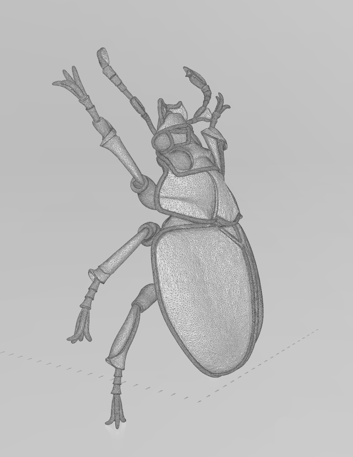 Golden Mechanical Stag Beetle 3D Model 3D model_7