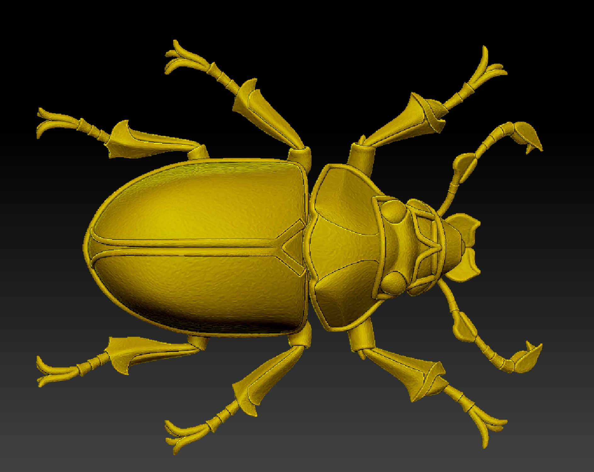 Golden Mechanical Stag Beetle 3D Model 3D model_11