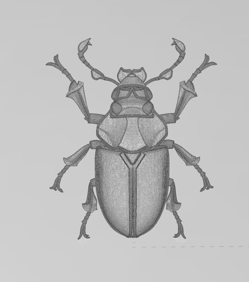 Golden Mechanical Stag Beetle 3D Model 3D model_6