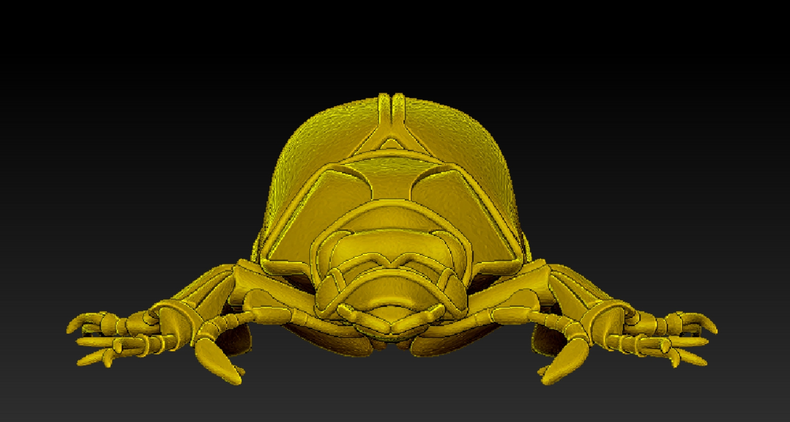 Golden Mechanical Stag Beetle 3D Model 3D model_9