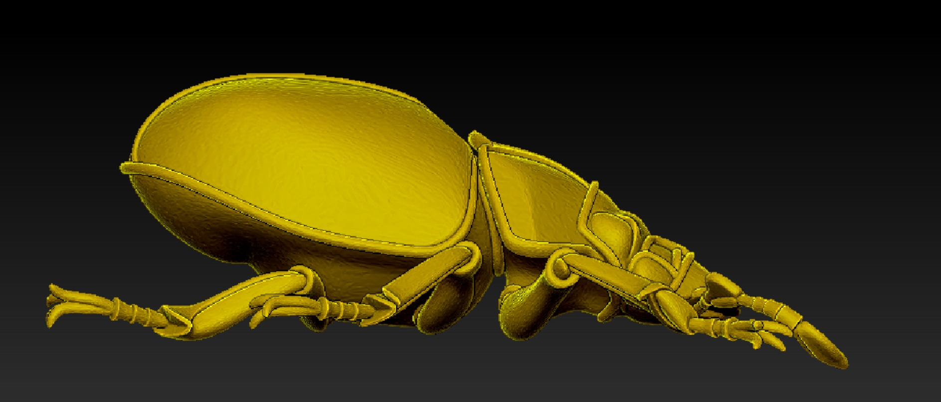 Golden Mechanical Stag Beetle 3D Model 3D model_10