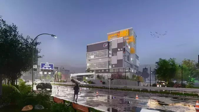 Modern Mixed-Use Urban Tower   