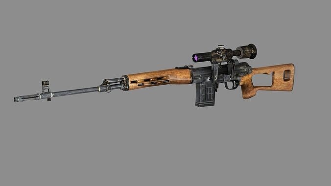 Dragon Sniper Rifle Virtus Game Ready Low-poly 3D Model Low-poly 3D model