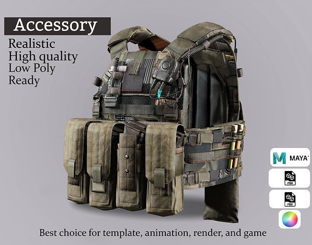 High-Tech Combat Armor - Realistic 3D Military Model Low-poly 3D model