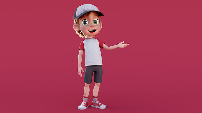 Cartoon Boy Rigged  3D model