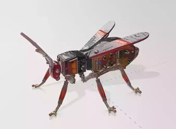 Cyberpunk Steampunk Wasp 3D Model