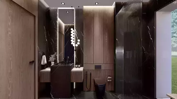 Modern black bathroom sketchup design