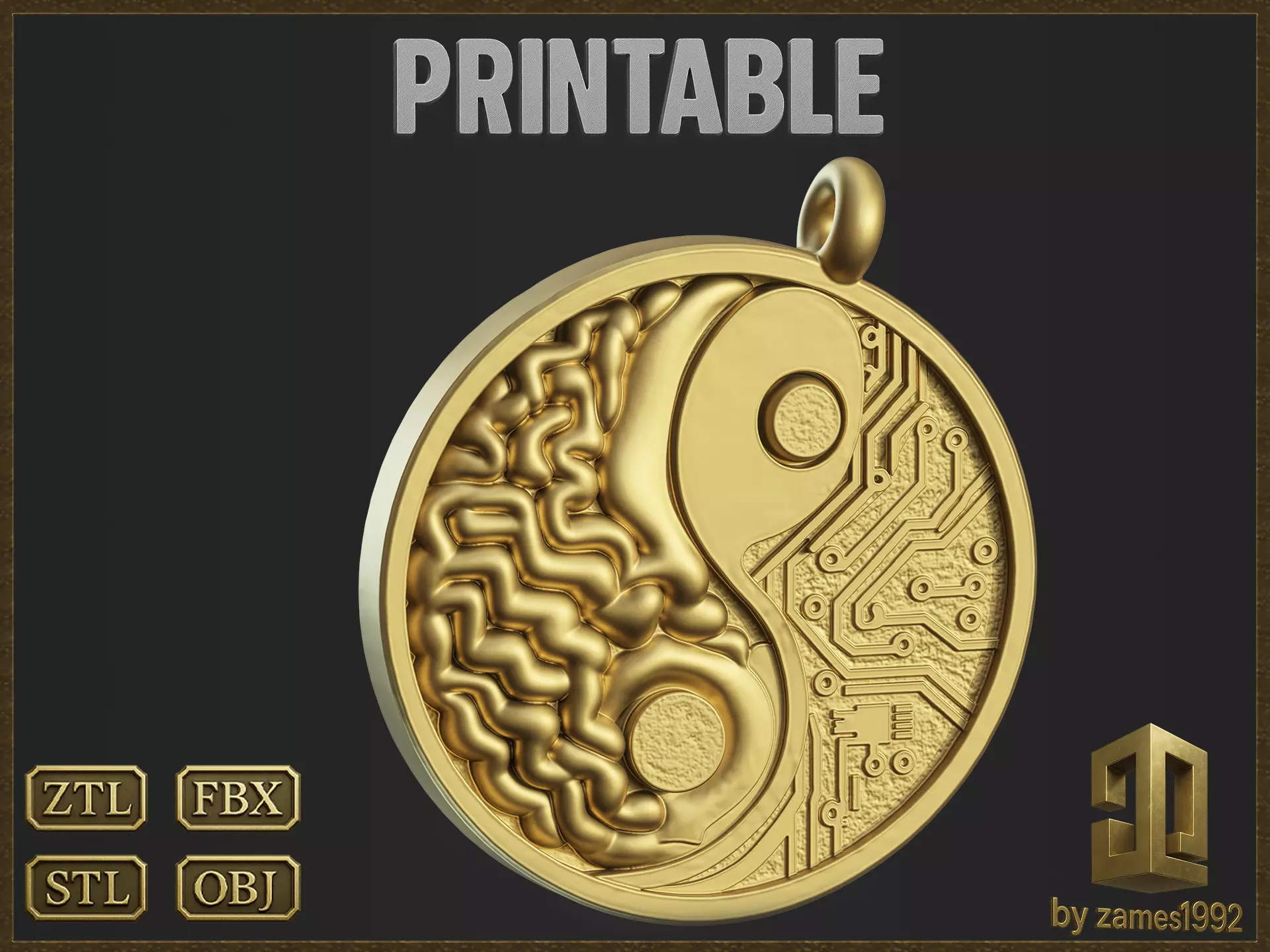 Brain Network pendant jewelry 3D print model