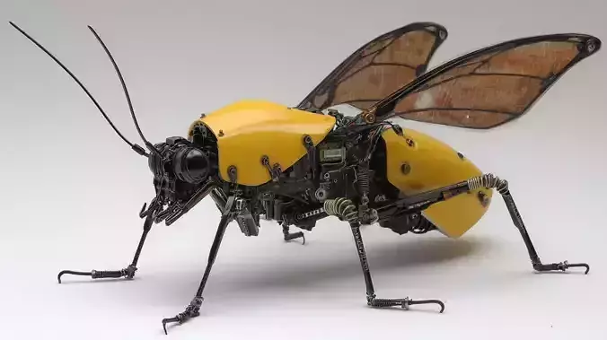 Steampunk Mechanical Bee 3D Model