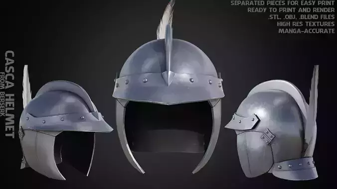 Berserk Casca Helmet for Cosplay 3D print model