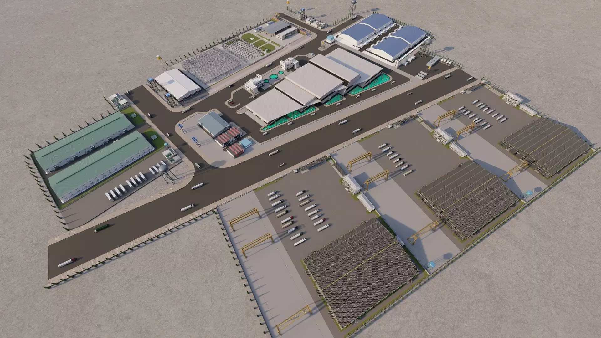 Industrial Factory-Factory building 3D model_0