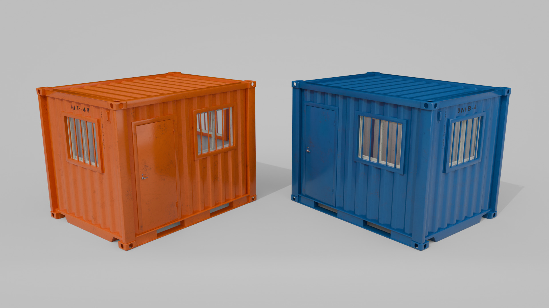 10ft Modified Shipping Container Room - Versatile Modular Space Low-poly 3D model_14