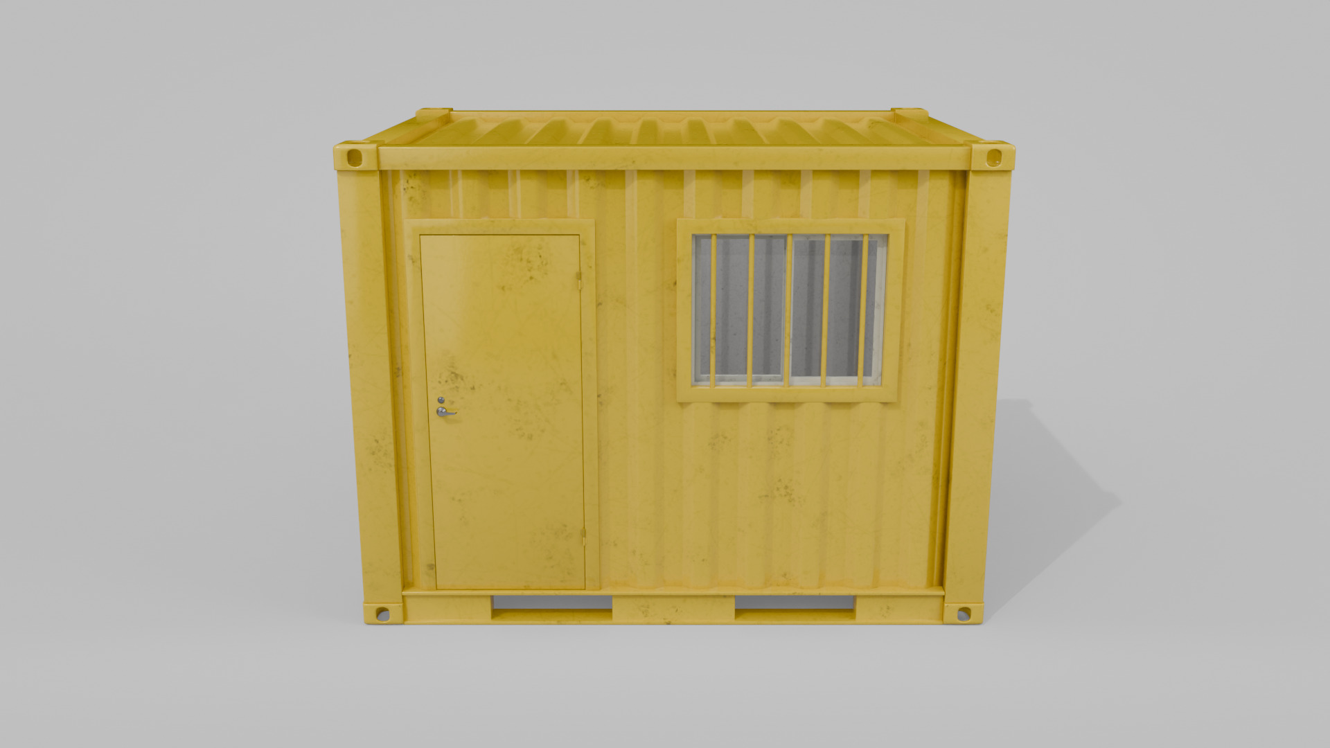 10ft Modified Shipping Container Room - Versatile Modular Space Low-poly 3D model_4