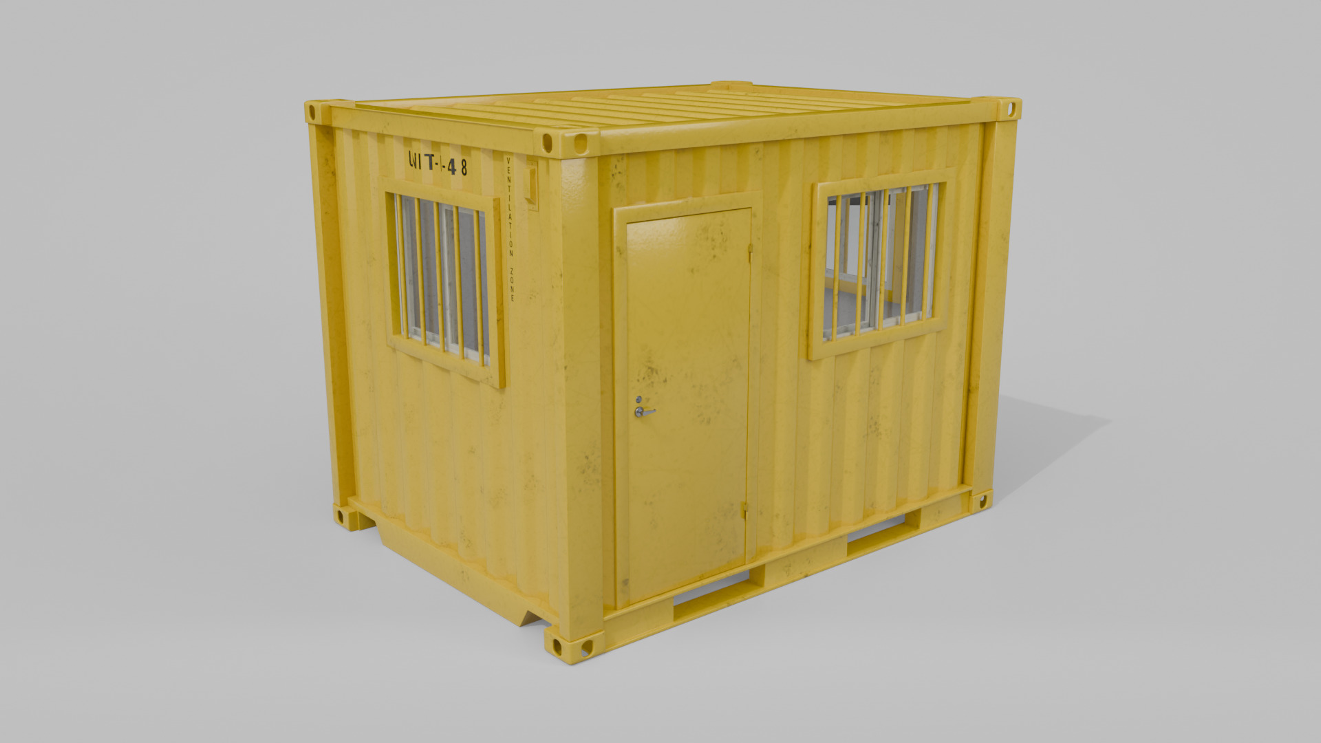 10ft Modified Shipping Container Room - Versatile Modular Space Low-poly 3D model_2