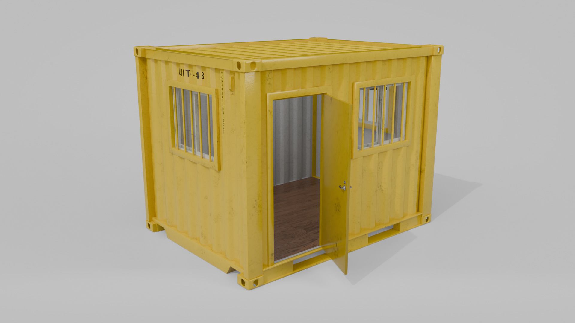 10ft Modified Shipping Container Room - Versatile Modular Space Low-poly 3D model_7