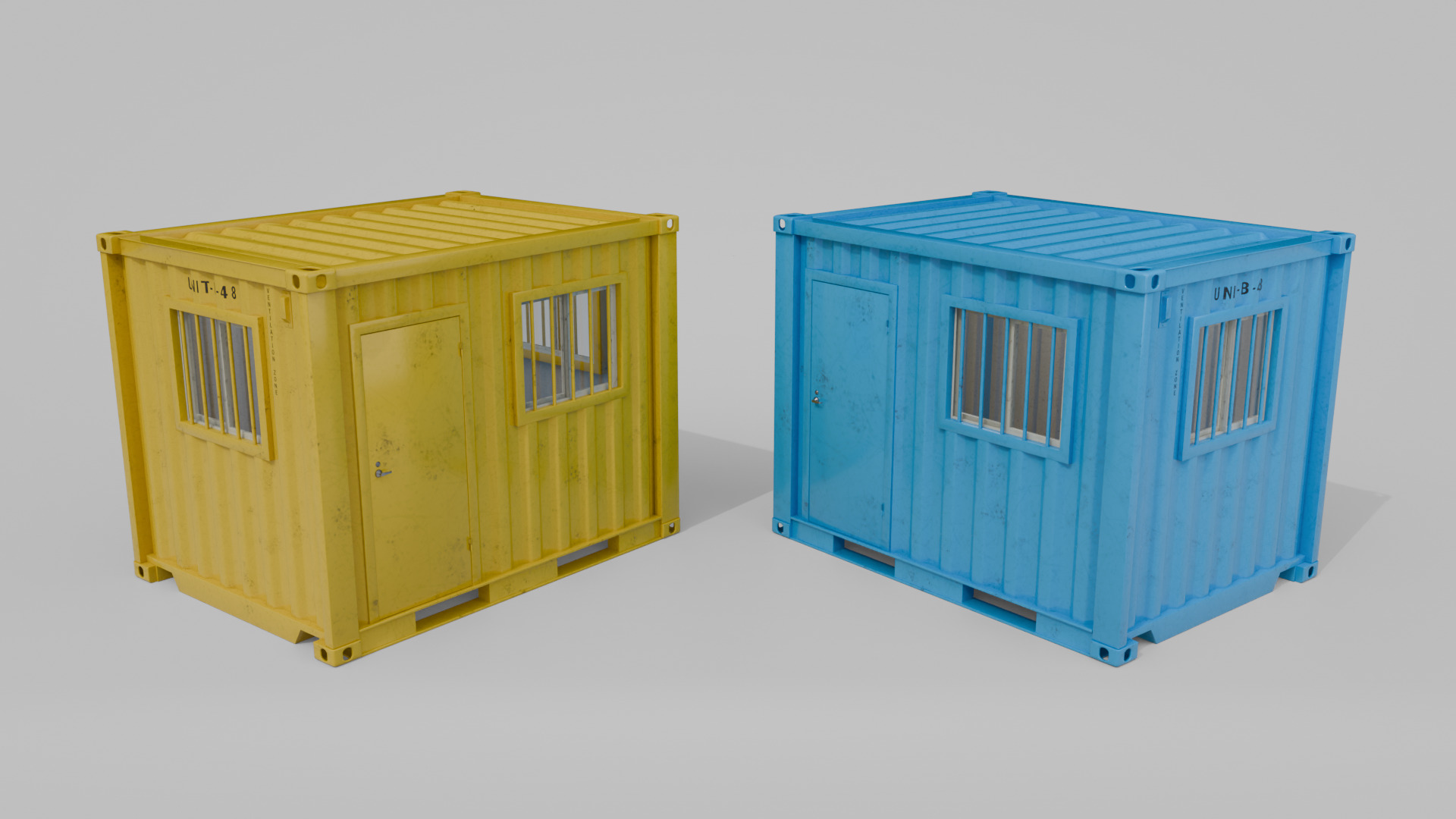 10ft Modified Shipping Container Room - Versatile Modular Space Low-poly 3D model_13