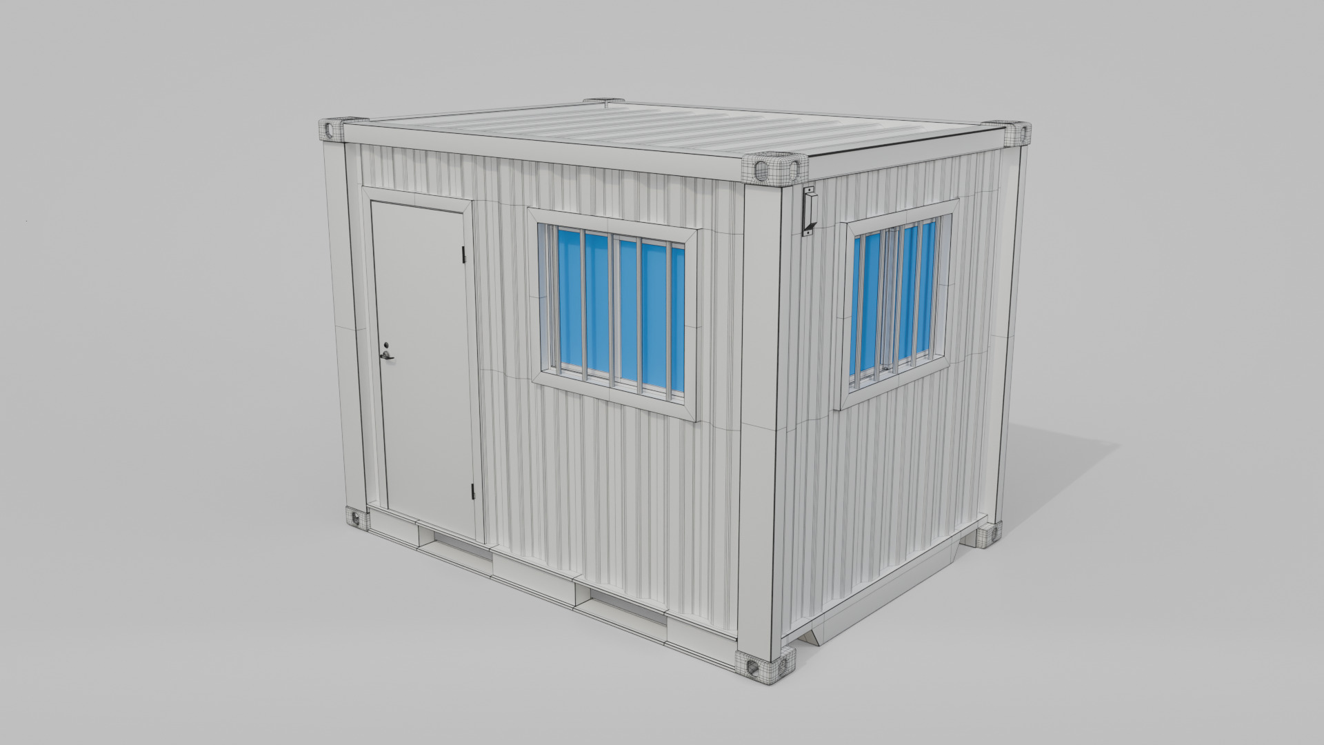 10ft Modified Shipping Container Room - Versatile Modular Space Low-poly 3D model_19